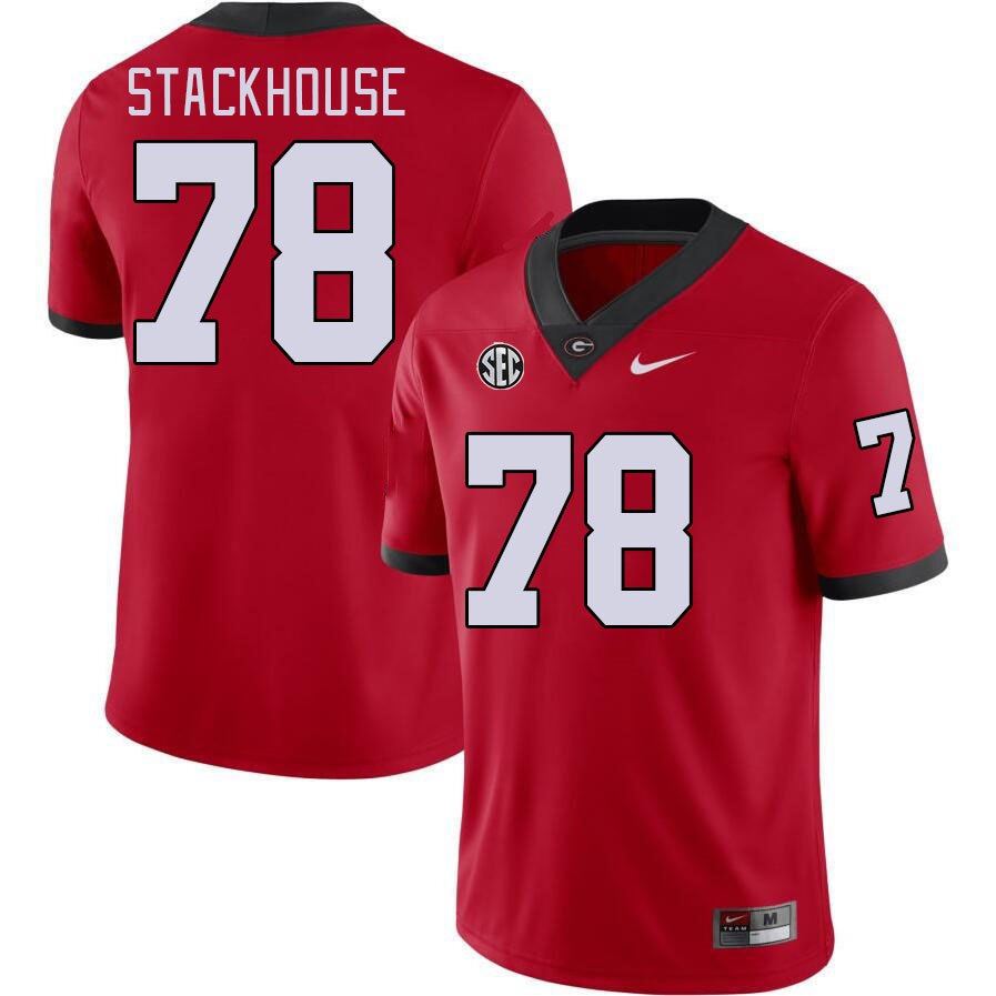 Georgia Bulldogs Men's Nazir Stackhouse #78 Red Stitched College UGA Football Jersey 23XC018EB